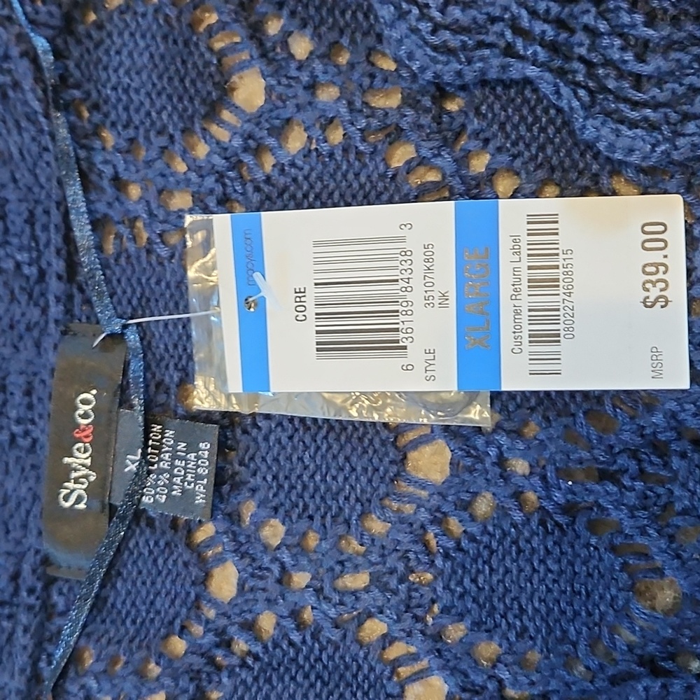 ✨ NWT Style & Co Navy Knit Cardigan – Size XL - Picture 2 of 4
